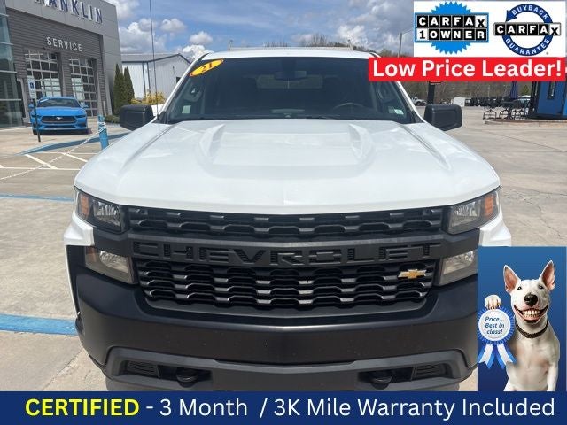 Used 2021 Chevrolet Silverado 1500 Work Truck with VIN 1GCRYAEH1MZ378737 for sale in Franklin, NC